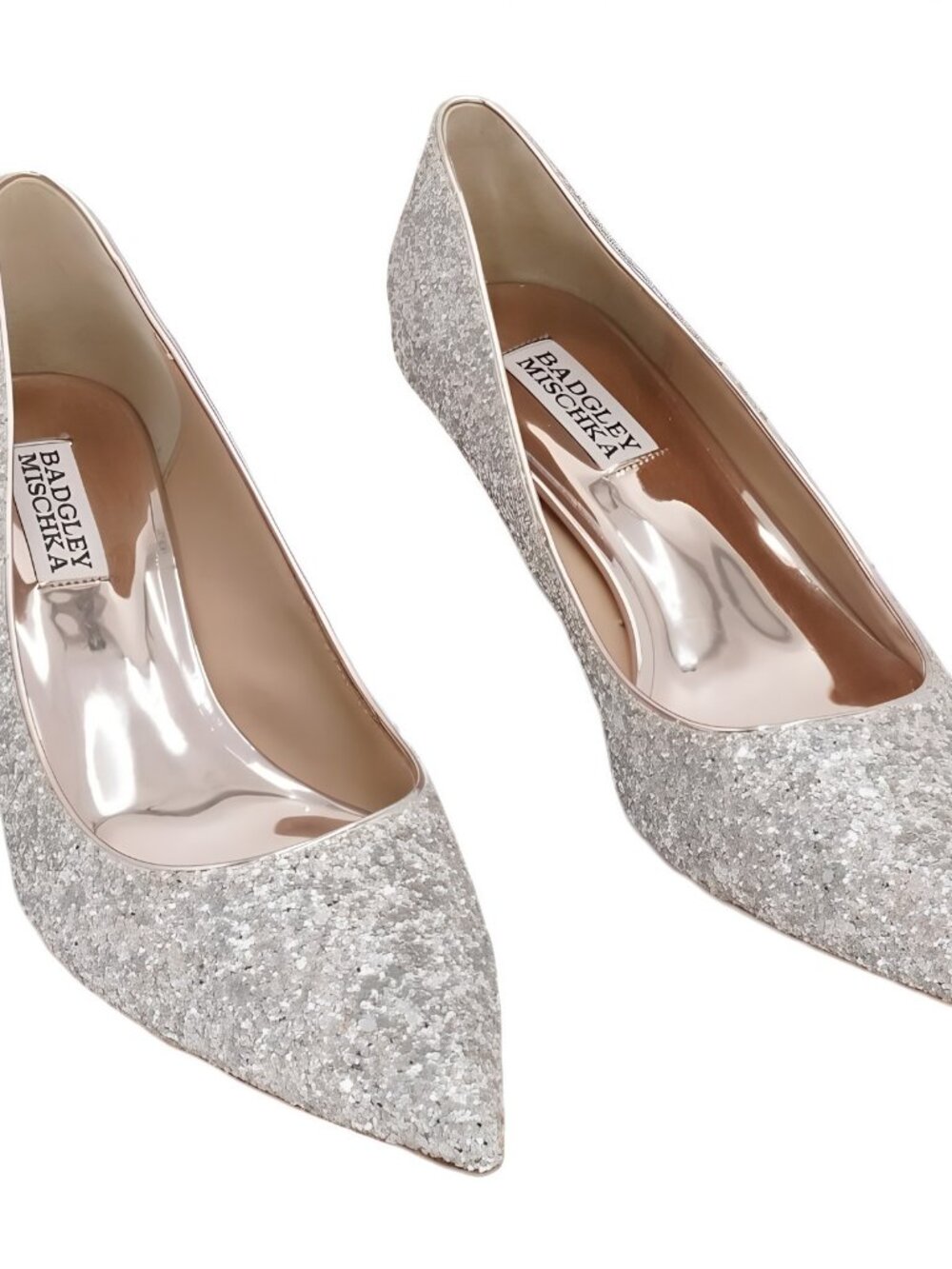 Badgley Mischka Women's Madison II Pump Champagne Glitter Sz 8